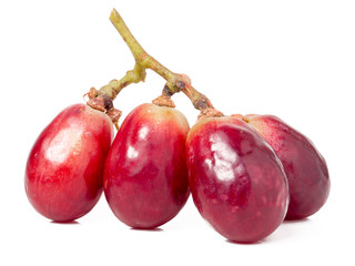 Red grape berry bunch isolated on white background cutout