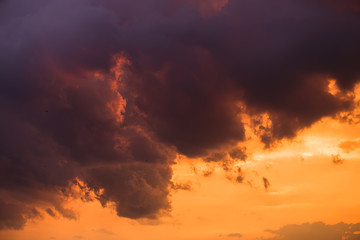 Sunset sky with clouds