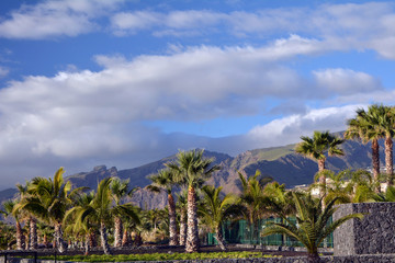 Fototapeta na wymiar Scene with mountains from Tenerife South. Canary Islands.Spain.