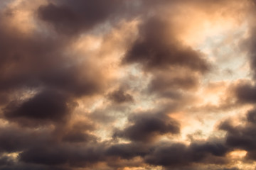 Sunset sky with clouds