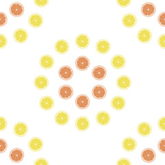 Lemon, Grapefruit seamless background pattern.