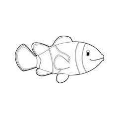 Easy Coloring Animals for Kids: Clownfish