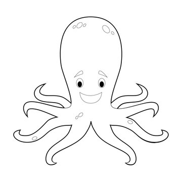 Easy Coloring Animals for Kids: Octopus