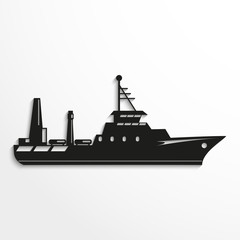 Ocean ship. Vector illustration.