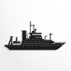 Obraz premium Ocean ship. Vector illustration.