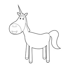 Easy Coloring Animals for Kids: Unicorn