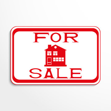 The label on the sale of the house. Vector illustration.