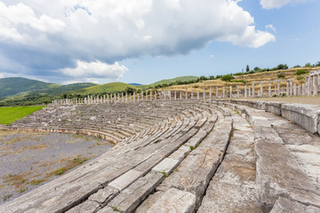 Fototapeta na wymiar antique stadium in Ancient Messina, Greece, Europe