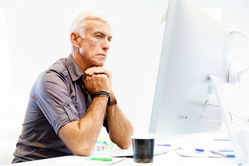 Handsome businessman in office