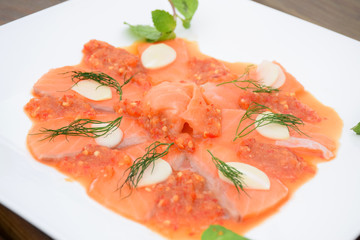 Fresh Salmon In Spicy Fish Sauce