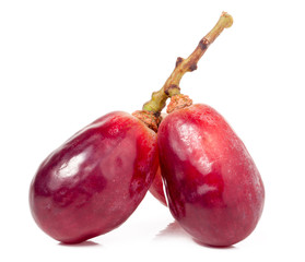 Red grape berry bunch isolated on white background cutout