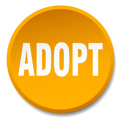 adopt orange round flat isolated push button