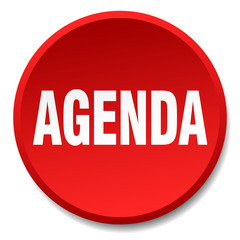 agenda red round flat isolated push button