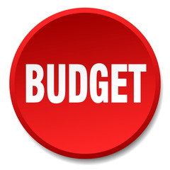 budget red round flat isolated push button