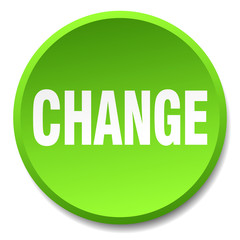 change green round flat isolated push button
