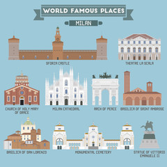 Naklejka premium World Famous Place. Italy. Milan