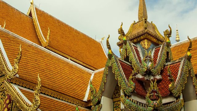 Timelapse of doi suthep temple at blue sky in chiang mai, thailand. 