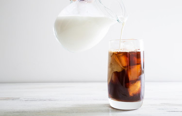 Ice coffee with cream