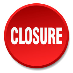 closure red round flat isolated push button