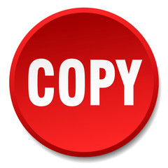 copy red round flat isolated push button