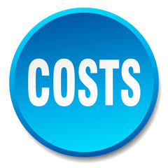 costs blue round flat isolated push button