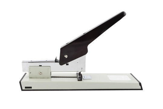 Steel stapler isolated on white background