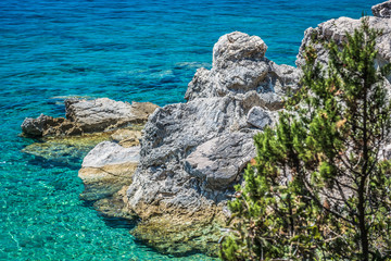 Adriatic sea and coast, Croatia. / Croatia has clean blue sea called Adriatic sea, summer time in Peljesac.