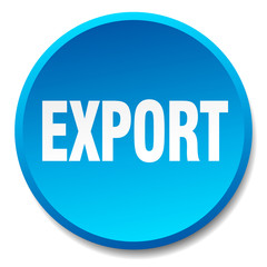 export blue round flat isolated push button