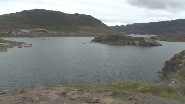 View over Fjord in Qaqortoq, Greenland