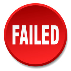 failed red round flat isolated push button