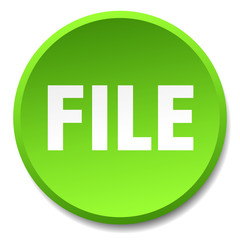 file green round flat isolated push button