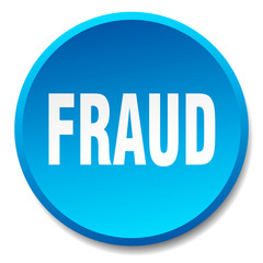 fraud blue round flat isolated push button