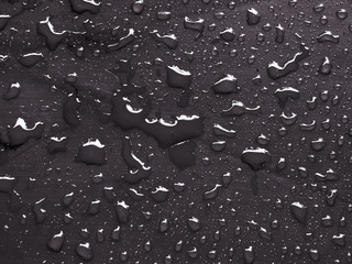 water drops on metallic surface