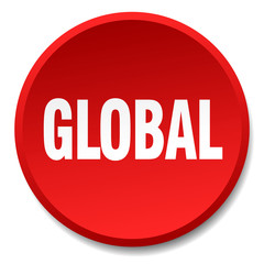 global red round flat isolated push button