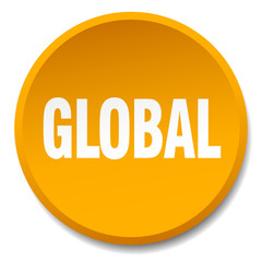 global orange round flat isolated push button