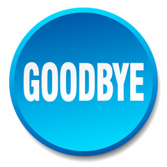 goodbye blue round flat isolated push button