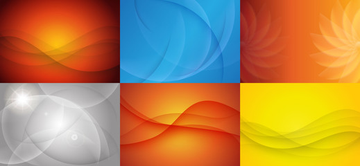 Collection of Curvy Abstract Background. Vector illustration. 