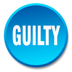 guilty blue round flat isolated push button