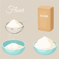 Flour vector set