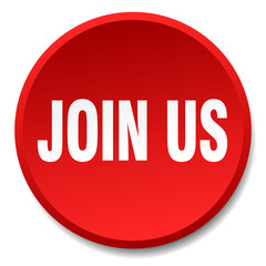 join us red round flat isolated push button