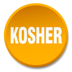 kosher orange round flat isolated push button