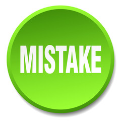 mistake green round flat isolated push button