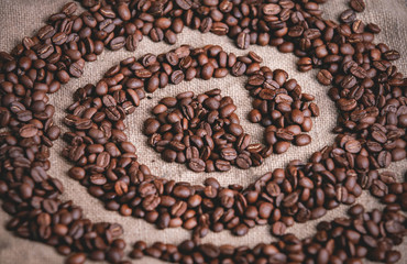 mail icon is lined with coffee beans