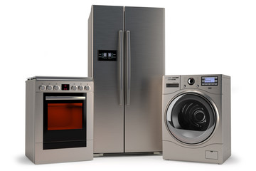 domestic appliances,Washer, refrigerator, stove