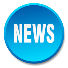 news blue round flat isolated push button
