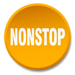 nonstop orange round flat isolated push button