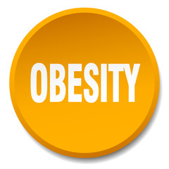 obesity orange round flat isolated push button