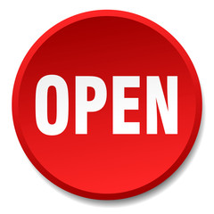 open red round flat isolated push button