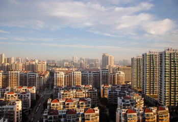 Fototapeta premium modern residential district in Chinese city Qingdao, Shandong district, China