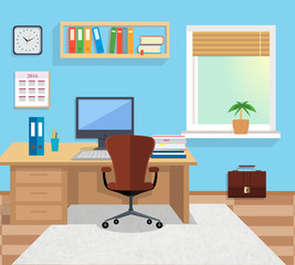 Interior Office Room. Illustration for Design